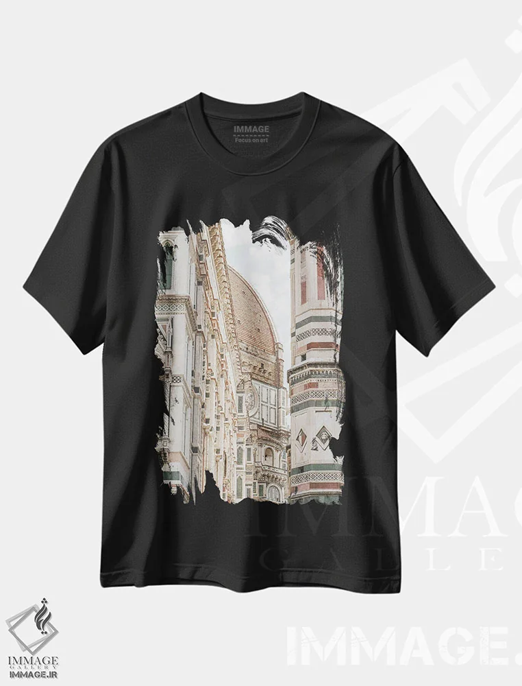 تیشرت مشکی طرح دار Florence Italy II,کلیسای دومو، فلورانس، ایتالیا ۲، مدیوم اثر هنریکه شنک | immage.ir