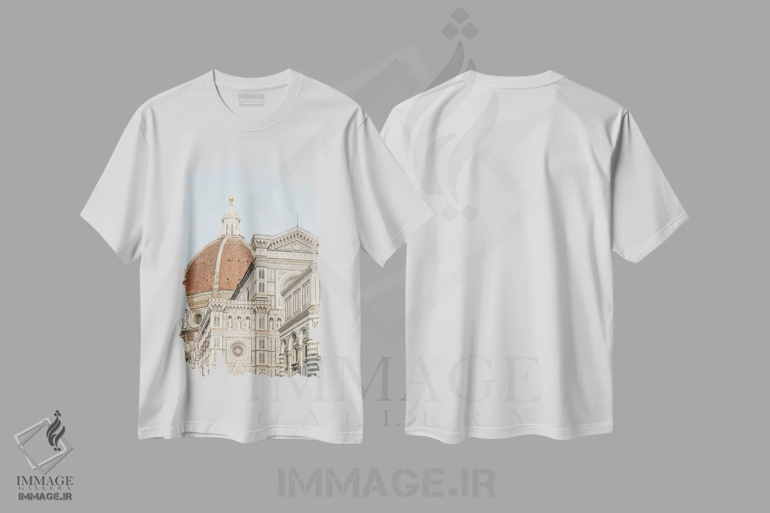 تیشرت سفید طرح دار Florence Italy,کلیسای دومو، فلورانس، ایتالیا، مدیوم اثر هنریکه شنک | immage.ir