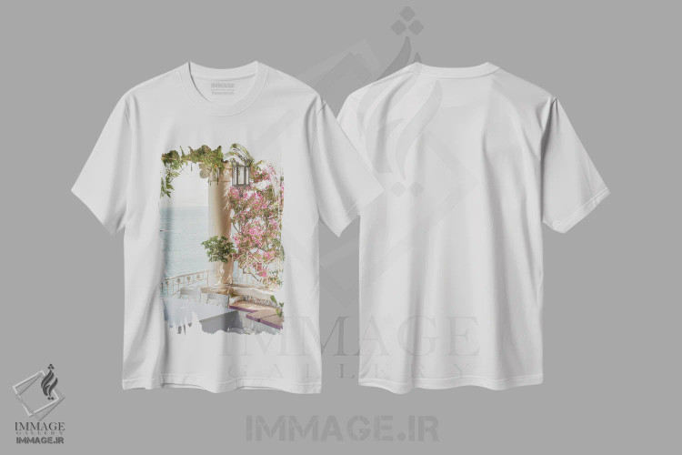 تیشرت سفید طرح دار حال وهوای سورنتو، مدیوم اثر هنریکه شنک | immage.ir