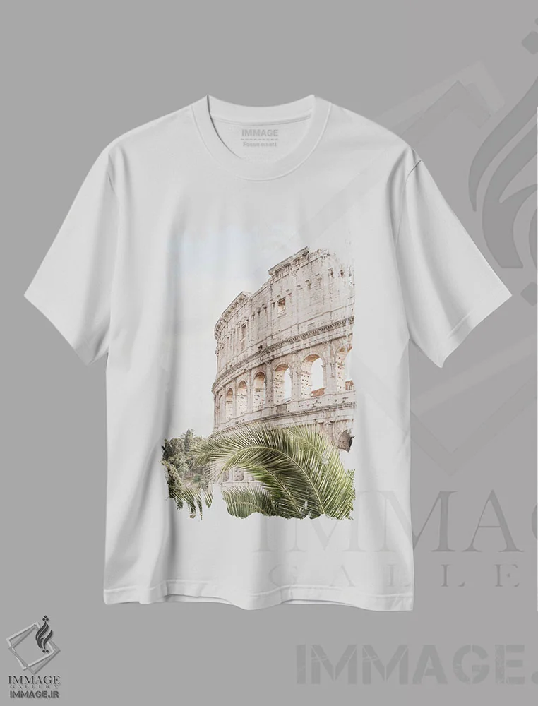 تیشرت سفید طرح دار کولوسئوم رم، مدیوم اثر هنریکه شنک | immage.ir