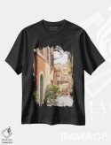 تیشرت مشکی طرح دار خیابان های رم، مدیوم اثر هنریکه شنک | immage.ir