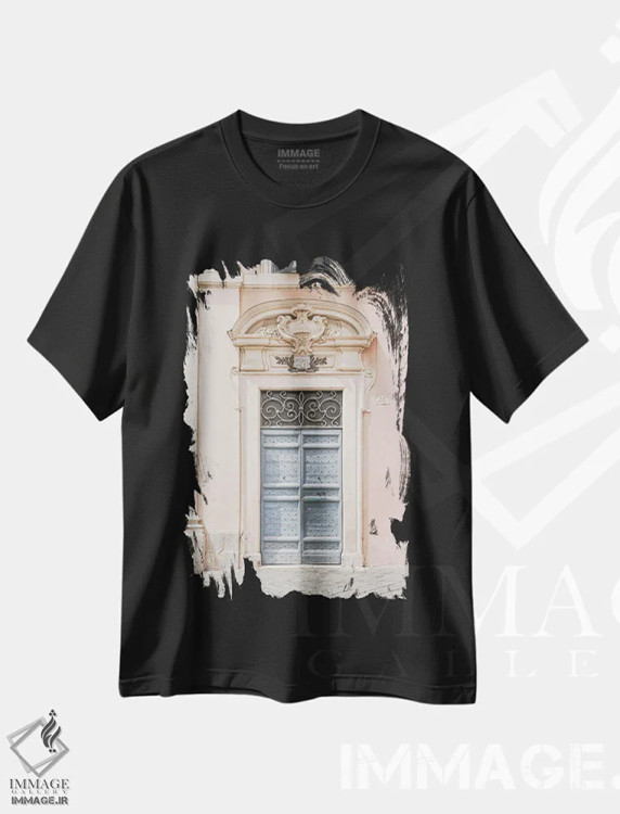 تیشرت مشکی طرح دار درب پاستلی در رم، مدیوم اثر هنریکه شنک | immage.ir