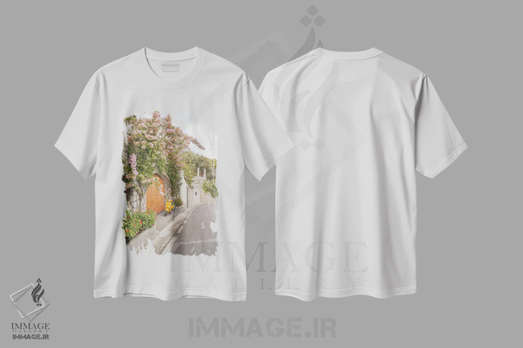 تیشرت سفید طرح دار جاده های جزیره کاپری، مدیوم اثر هنریکه شنک | immage.ir