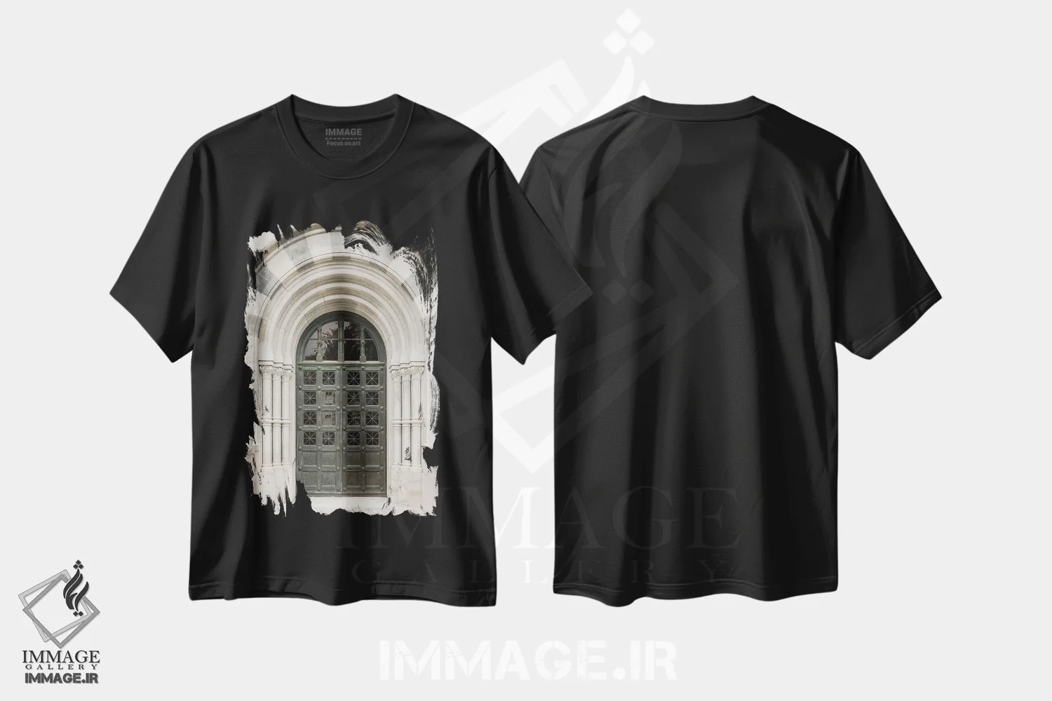 تیشرت مشکی طرح دار France,درب قدیمی در نیس، فرانسه، مدیوم اثر هنریکه شنک | فروشگاه ایماژ