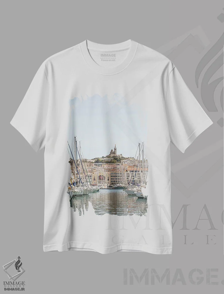 تیشرت سفید طرح دار France,نمای مارسی، فرانسه، مدیوم اثر هنریکه شنک | immage.ir