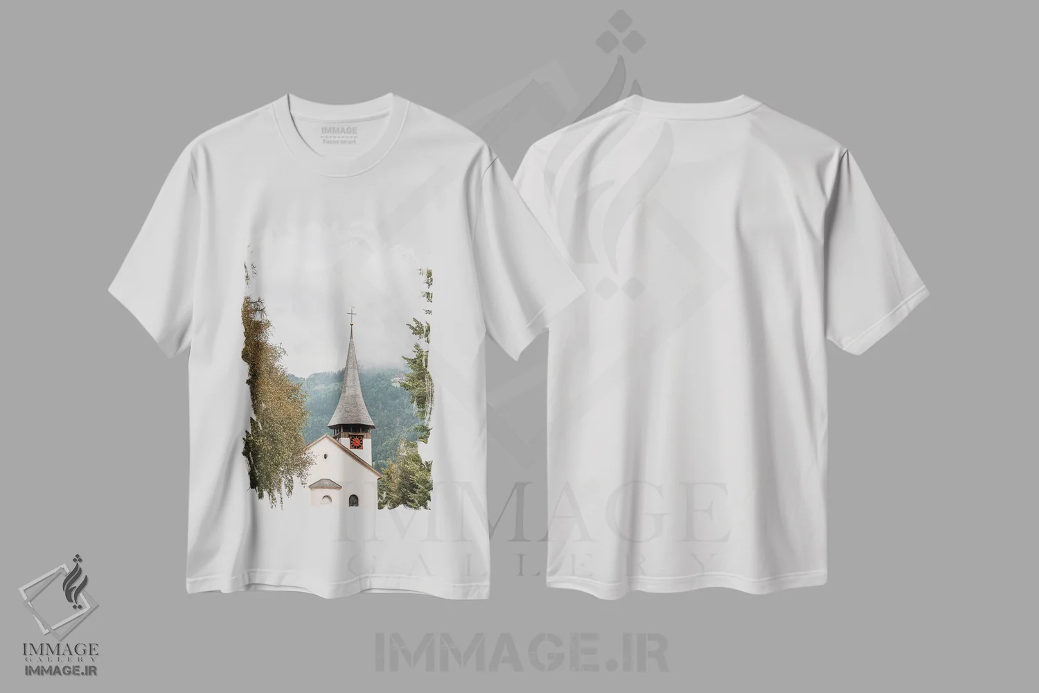 تیشرت سفید طرح دار Switzerland,کلیسای لاتربرونن، سوئیس، مدیوم اثر هنریکه شنک | immage.ir