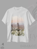 تیشرت سفید طرح دار غروب در فلورانس، مدیوم اثر هنریکه شنک | فروشگاه ایماژ