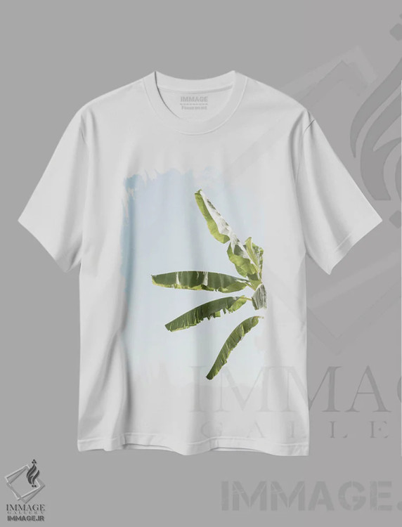 تیشرت سفید طرح دار برگ های در حال موج، عکاسی ماکرو اثر هنریکه شنک | immage.ir