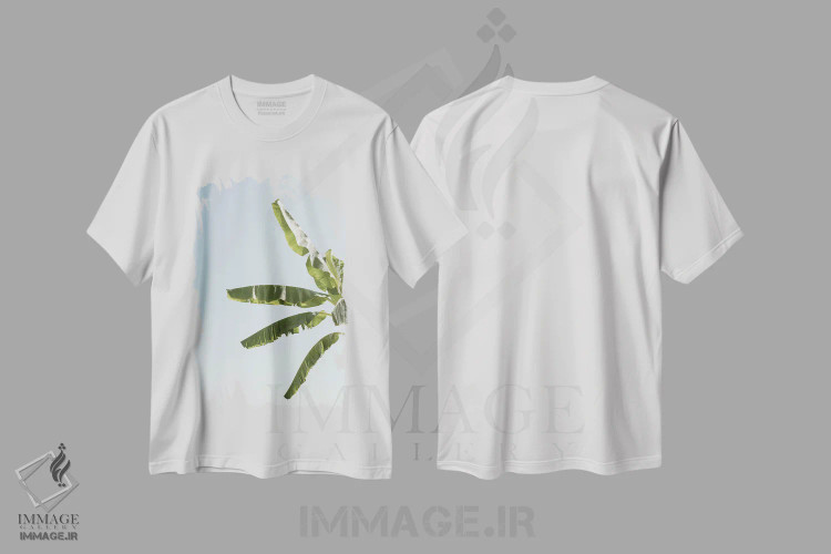 تیشرت سفید طرح دار برگ های در حال موج، عکاسی ماکرو اثر هنریکه شنک | immage.ir