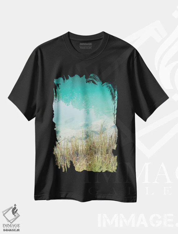 تیشرت مشکی طرح دار کنار دریاچه، مدیوم اثر هنریکه شنک | immage.ir