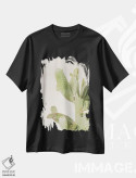 تیشرت مشکی طرح دار گیاه کاکتوس روی زمینه سفید، مدیوم اثر هنریکه شنک | فروشگاه ایماژ