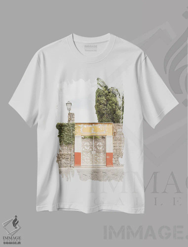 تیشرت سفید طرح دار دروازه رنگارنگ در سورنتو، مدیوم اثر هنریکه شنک | فروشگاه ایماژ