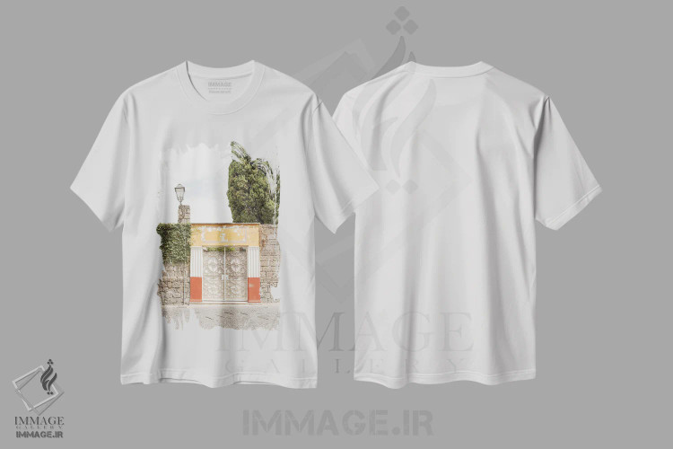 تیشرت سفید طرح دار دروازه رنگارنگ در سورنتو، مدیوم اثر هنریکه شنک | فروشگاه ایماژ