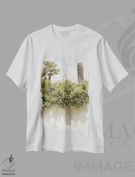 تیشرت سفید طرح دار تابستان در سورنتو، تزئینی اثر هنریکه شنک | فروشگاه ایماژ