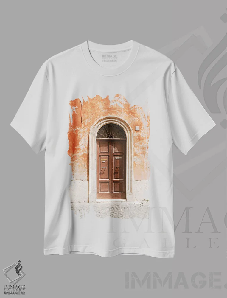 تیشرت سفید طرح دار نارنجی ایتالیایی، مدیوم اثر هنریکه شنک | فروشگاه ایماژ