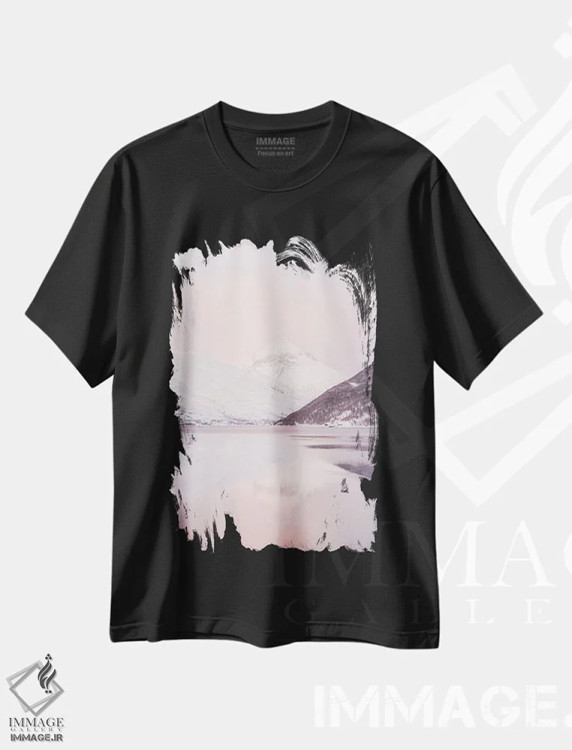 تیشرت مشکی طرح دار شکوه قطب شمال، مدیوم اثر هنریکه شنک | فروشگاه ایماژ