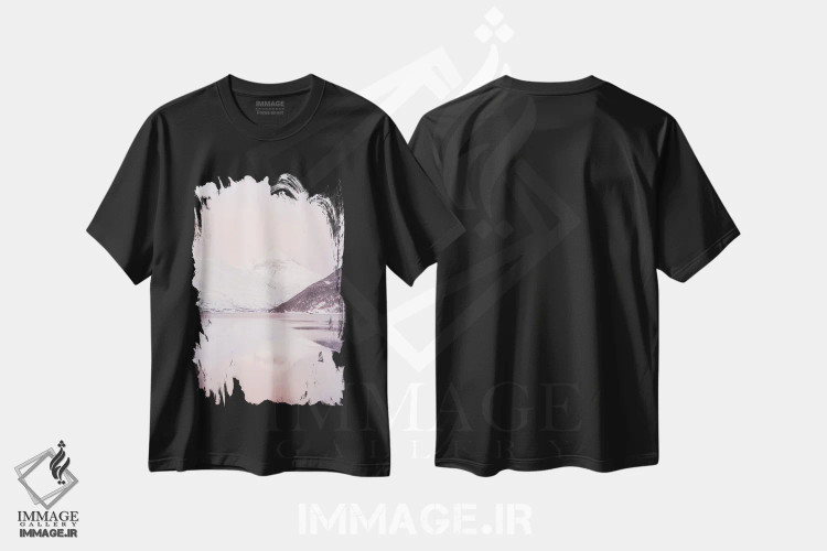 تیشرت مشکی طرح دار شکوه قطب شمال، مدیوم اثر هنریکه شنک | فروشگاه ایماژ