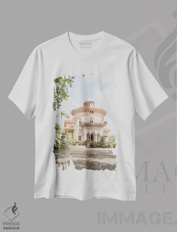 تیشرت سفید طرح دار قصر مونسرات، مدیوم اثر هنریکه شنک | فروشگاه ایماژ