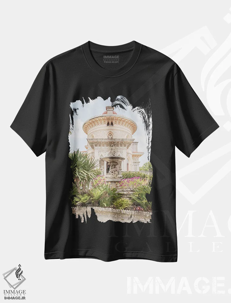 تیشرت مشکی طرح دار گیاهان مونسرات، مدیوم اثر هنریکه شنک | فروشگاه ایماژ