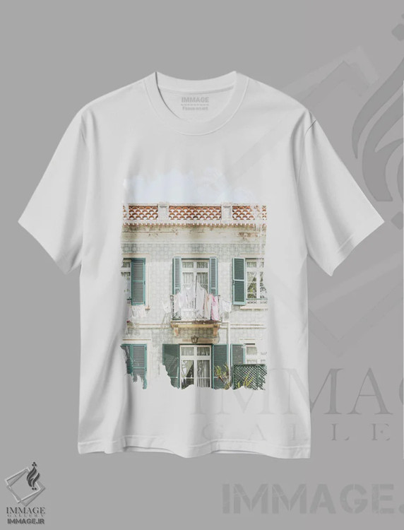 تیشرت سفید طرح دار روز رختشویی در سینترا، مدیوم اثر هنریکه شنک | فروشگاه ایماژ