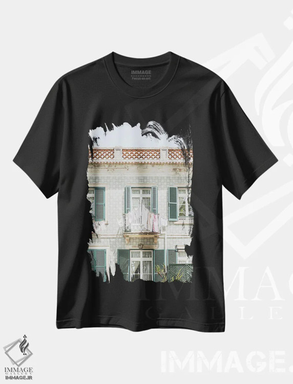 تیشرت مشکی طرح دار روز رختشویی در سینترا، مدیوم اثر هنریکه شنک | immage.ir