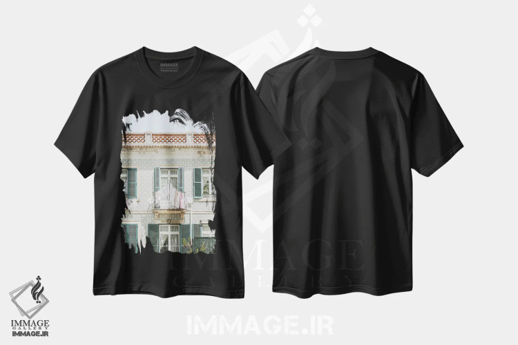 تیشرت مشکی طرح دار روز رختشویی در سینترا، مدیوم اثر هنریکه شنک | immage.ir