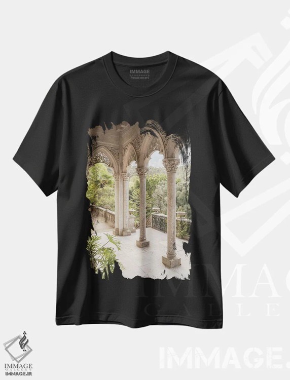 تیشرت مشکی طرح دار طاق های پرتغالی، مدیوم اثر هنریکه شنک | immage.ir