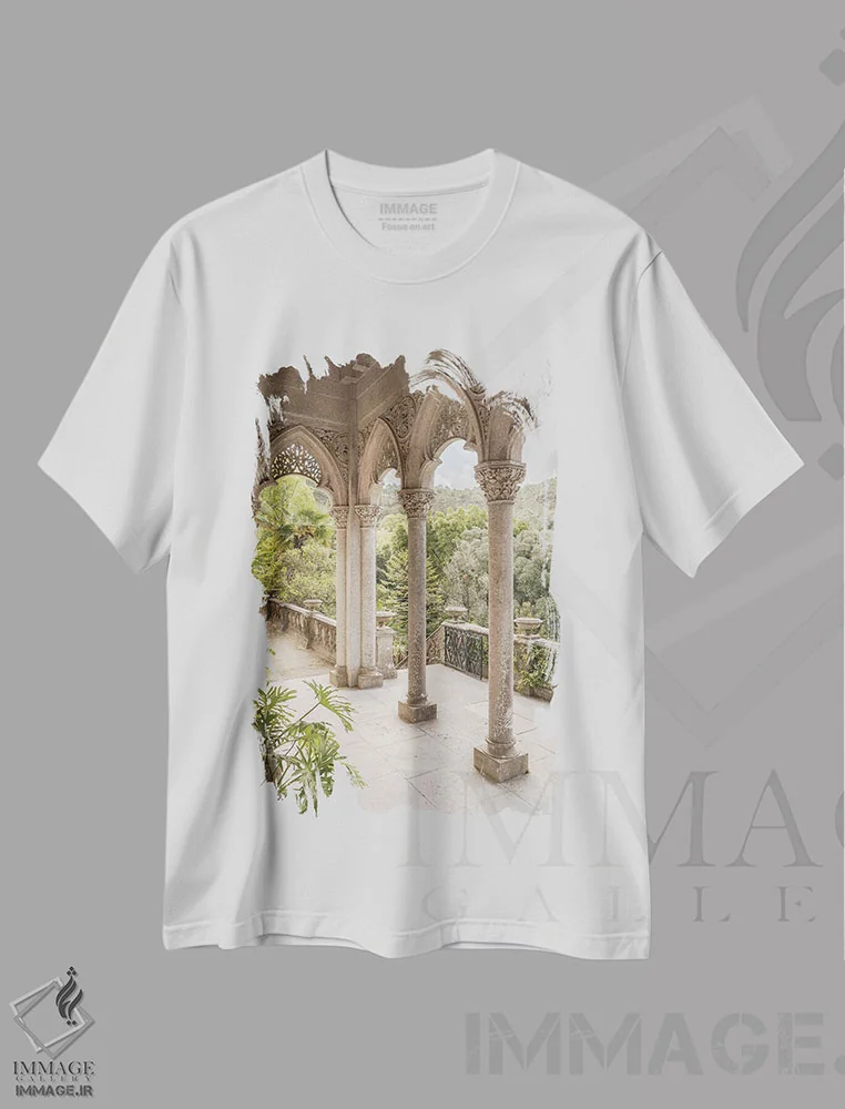 تیشرت سفید طرح دار طاق های پرتغالی، مدیوم اثر هنریکه شنک | فروشگاه ایماژ