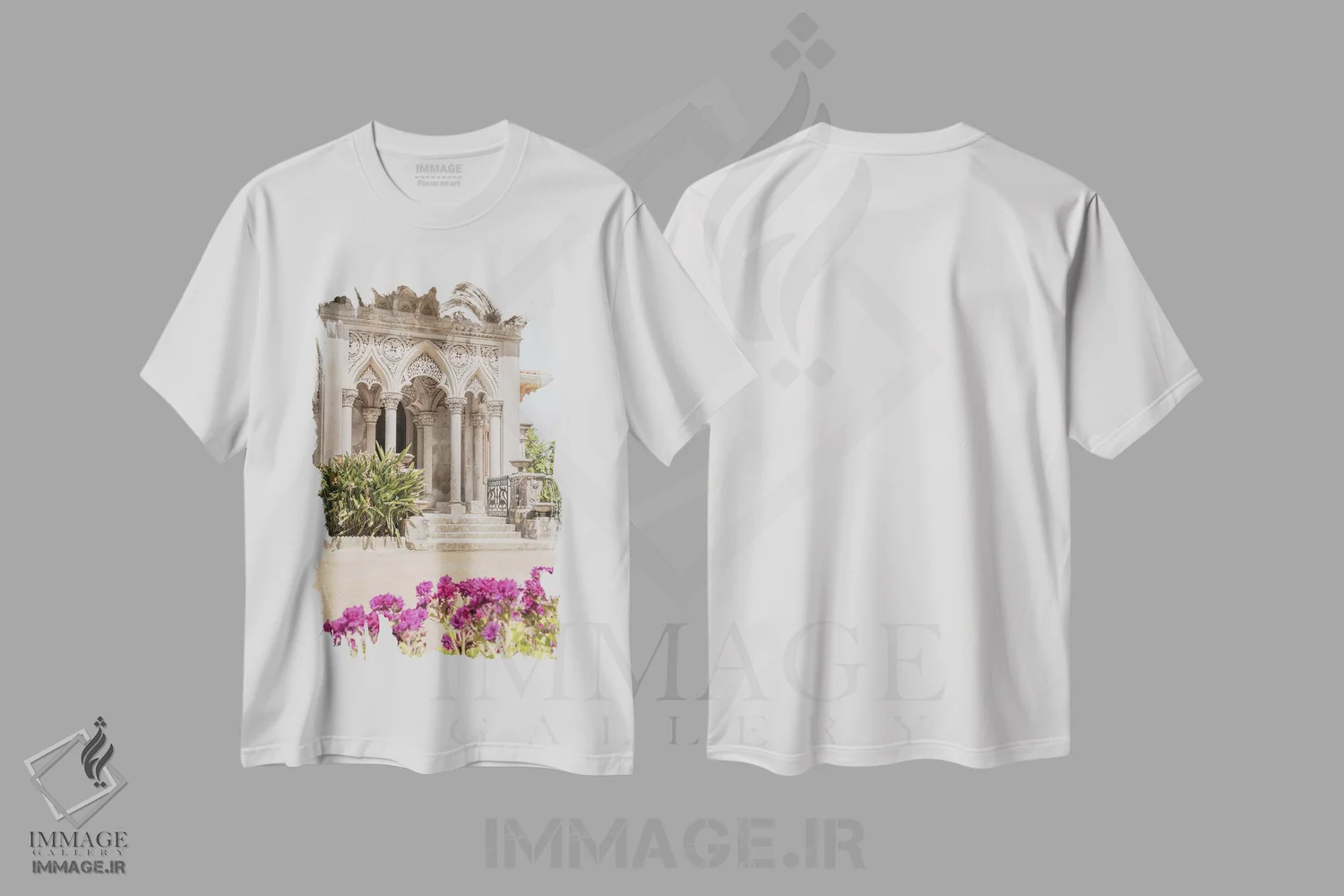 تیشرت سفید طرح دار تابستان در قصر مونسرات، مدیوم اثر هنریکه شنک | فروشگاه ایماژ