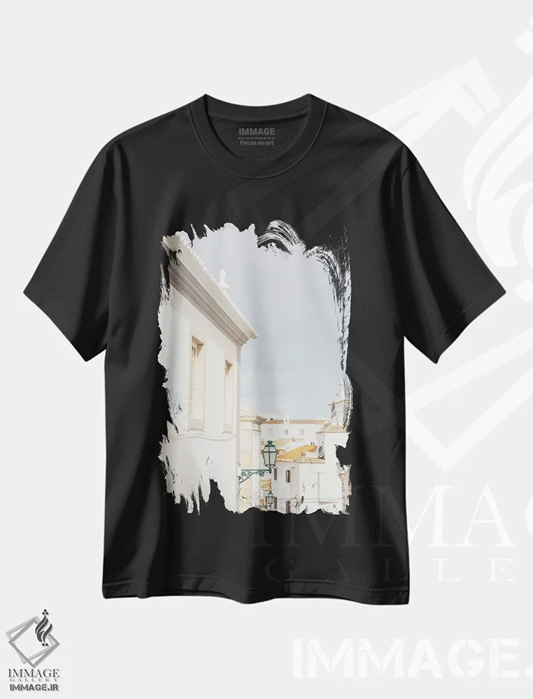 تیشرت مشکی طرح دار آلبوفیرا سفید، مدیوم اثر هنریکه شنک | فروشگاه ایماژ