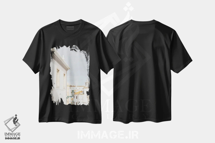 تیشرت مشکی طرح دار آلبوفیرا سفید، مدیوم اثر هنریکه شنک | فروشگاه ایماژ