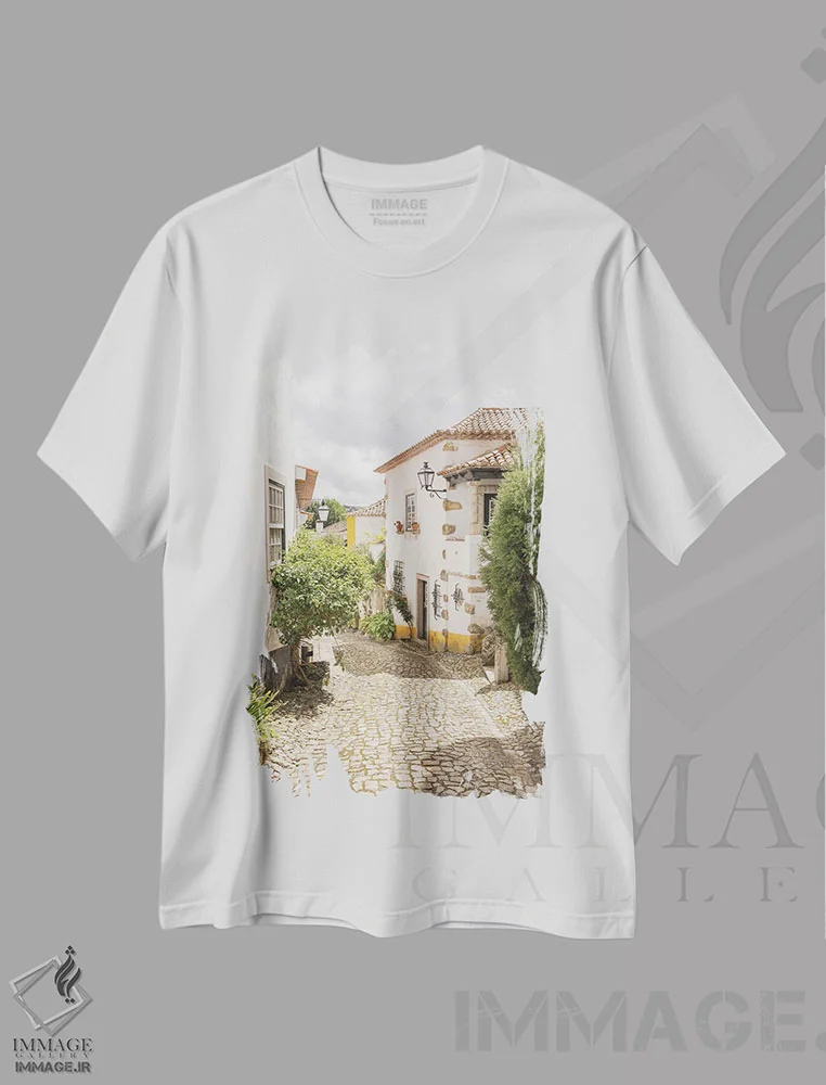تیشرت سفید طرح دار Portugal,اوبیدوش، پرتغال، مدیوم اثر هنریکه شنک | immage.ir