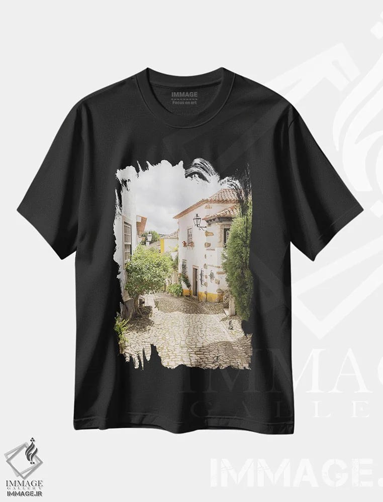 تیشرت مشکی طرح دار Portugal,اوبیدوش، پرتغال، مدیوم اثر هنریکه شنک | فروشگاه ایماژ