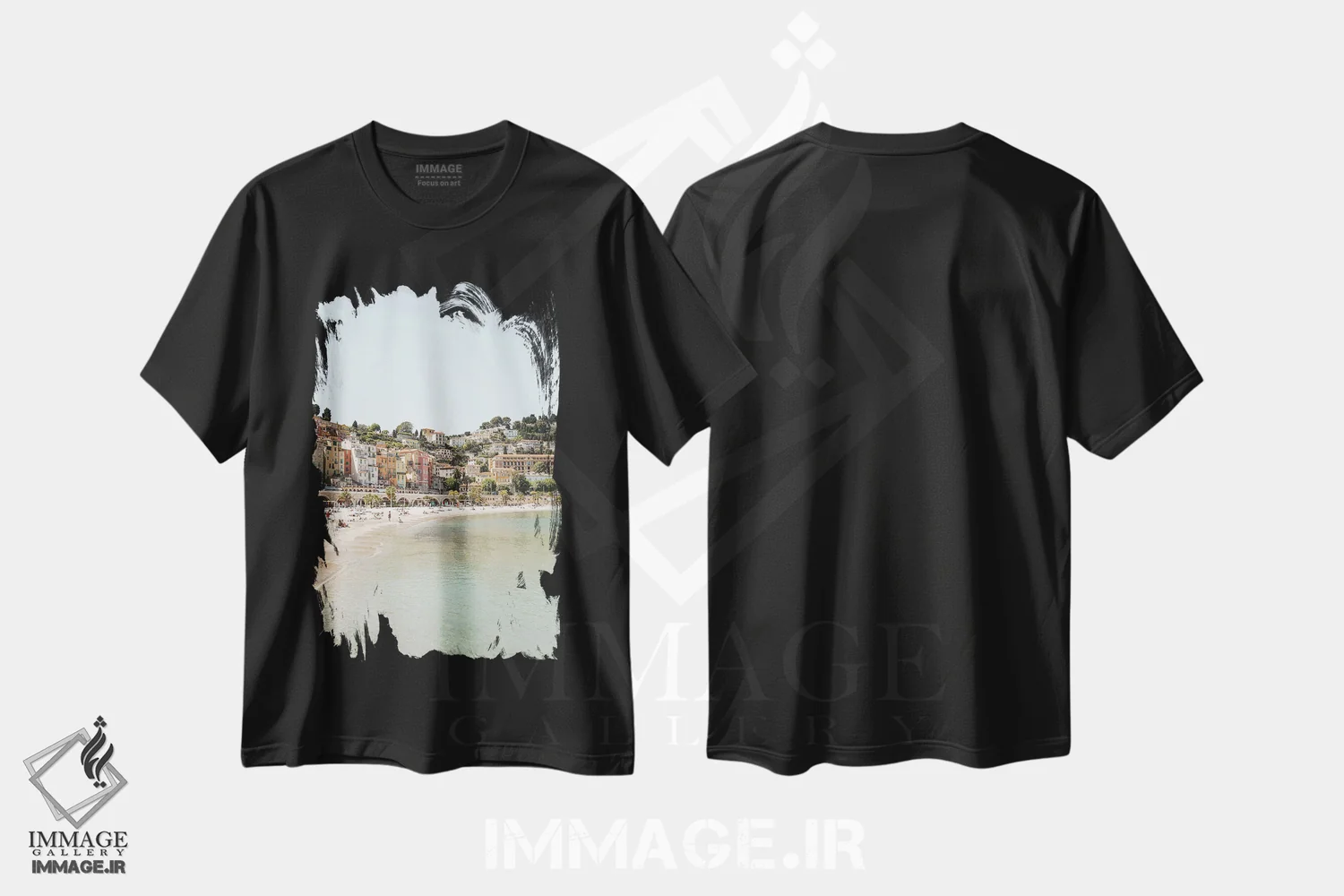 تیشرت مشکی طرح دار France,ساحل منتون، فرانسه، دکور ساحلی اثر هنریکه شنک | immage.ir
