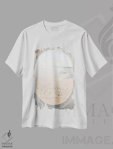 تیشرت سفید طرح دار نمای هوایی پاستلی، عکاسی هوایی اثر هنریکه شنک | فروشگاه ایماژ