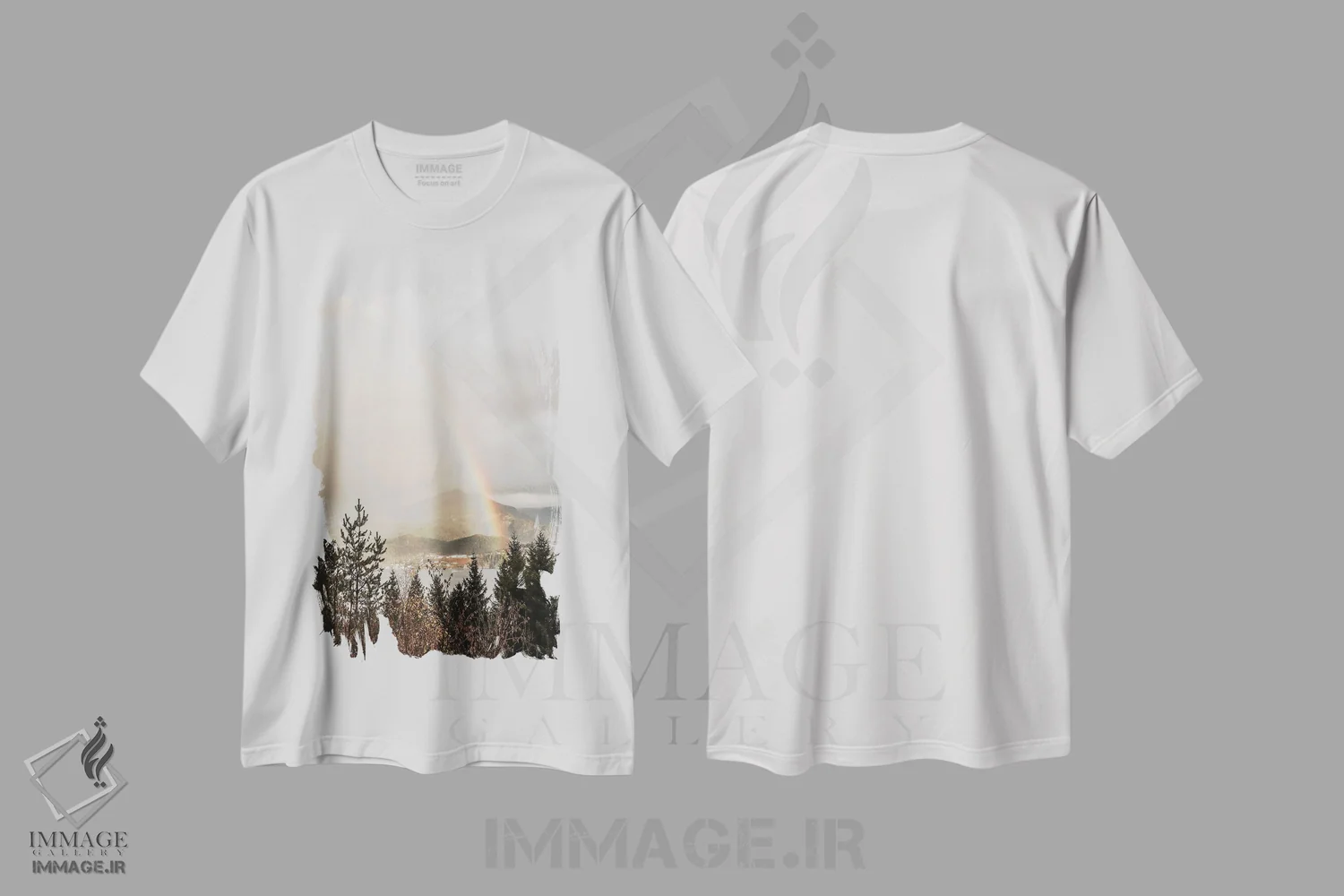 تیشرت سفید طرح دار رنگین کمان در نروژ، مدیوم اثر هنریکه شنک | فروشگاه ایماژ
