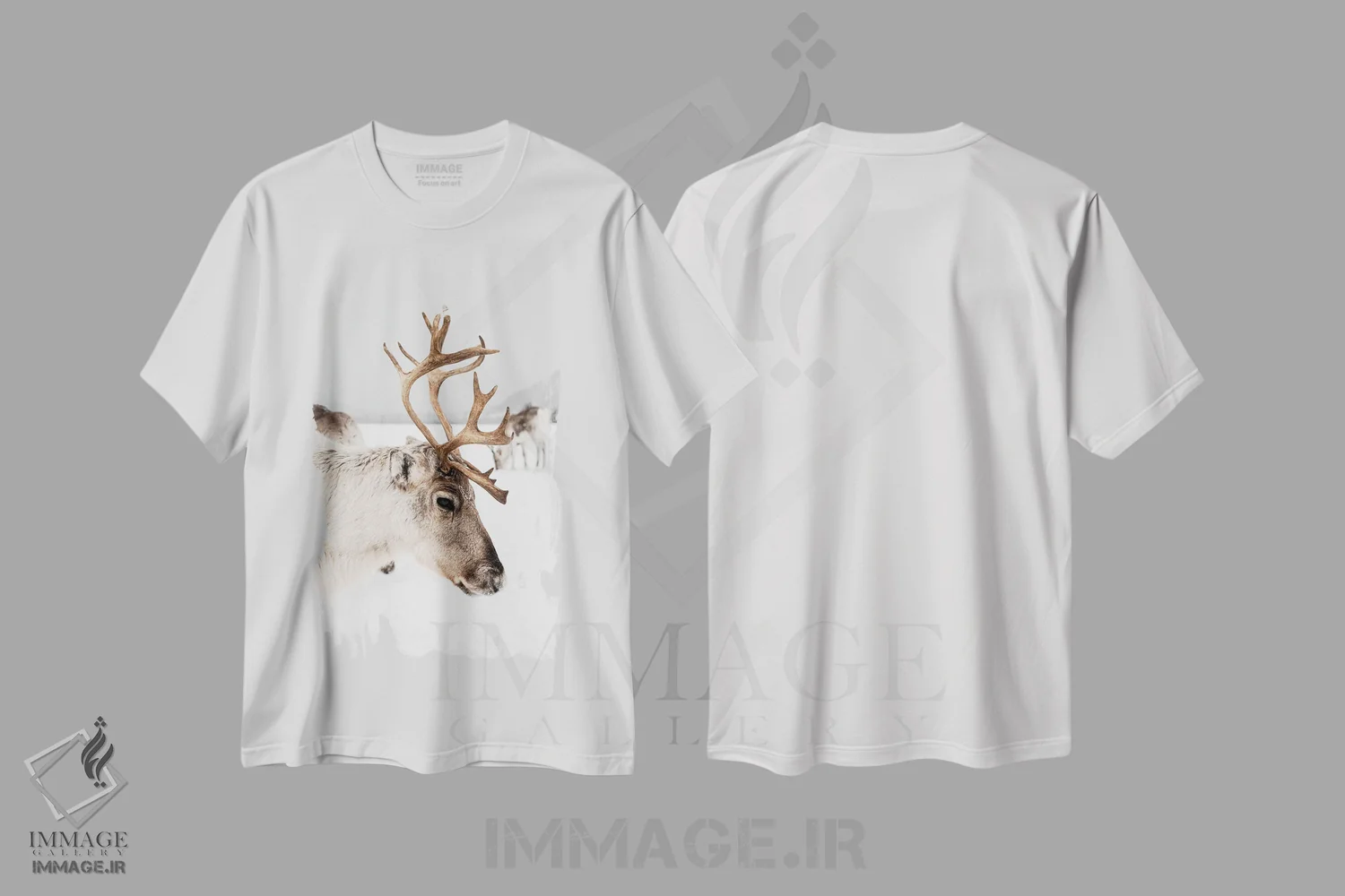 تیشرت سفید طرح دار گوزن شاخ دار در نروژ ۲، مدیوم اثر هنریکه شنک | immage.ir