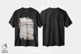تیشرت مشکی طرح دار غروب اقیانوسی با رنگ های پاستلی، مدیوم اثر هنریکه شنک | فروشگاه ایماژ