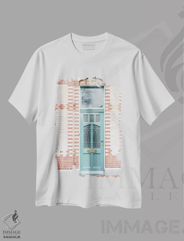تیشرت سفید طرح دار درب ورودی در هلند، مدیوم اثر هنریکه شنک | فروشگاه ایماژ
