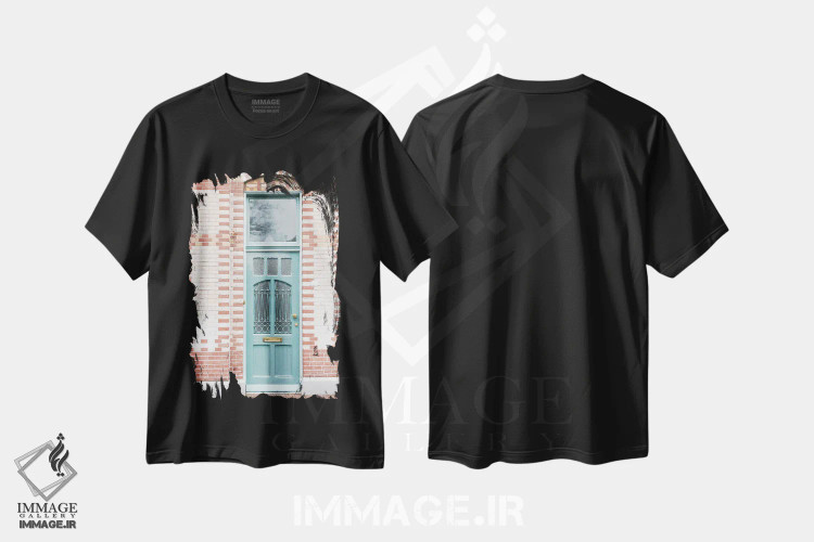 تیشرت مشکی طرح دار درب ورودی در هلند، مدیوم اثر هنریکه شنک | immage.ir