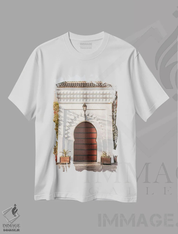 تیشرت سفید طرح دار ورودی سفید در مراکش، مدیوم اثر هنریکه شنک | فروشگاه ایماژ