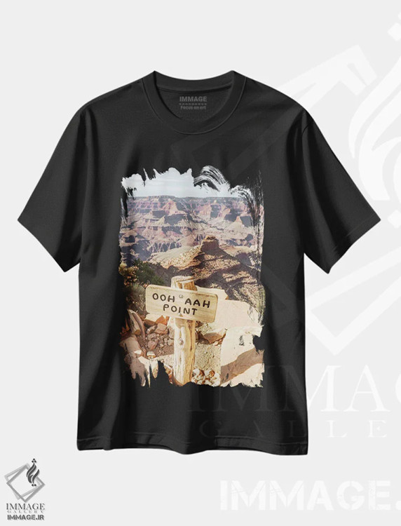تیشرت مشکی طرح دار نقطه دید گرند کانیون، مدیوم اثر هنریکه شنک | فروشگاه ایماژ