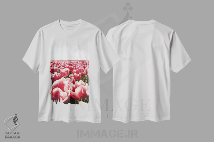 تیشرت سفید طرح دار مزرعه لاله در هلند، مدیوم اثر هنریکه شنک | immage.ir