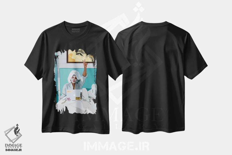 تیشرت مشکی طرح دار زمان برای خودم، هنر آمریکایی آفریقایی تبار اثر آرت پِی سی ئی | immage.ir