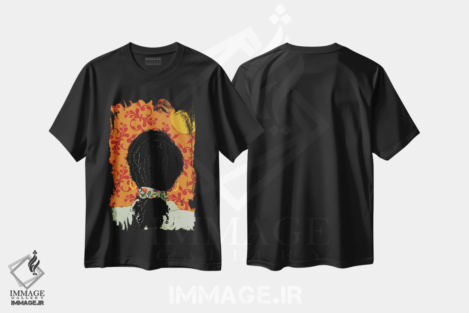 تیشرت مشکی طرح دار رنسانس، هنر آمریکایی آفریقایی تبار اثر آرت پِی سی ئی | فروشگاه ایماژ