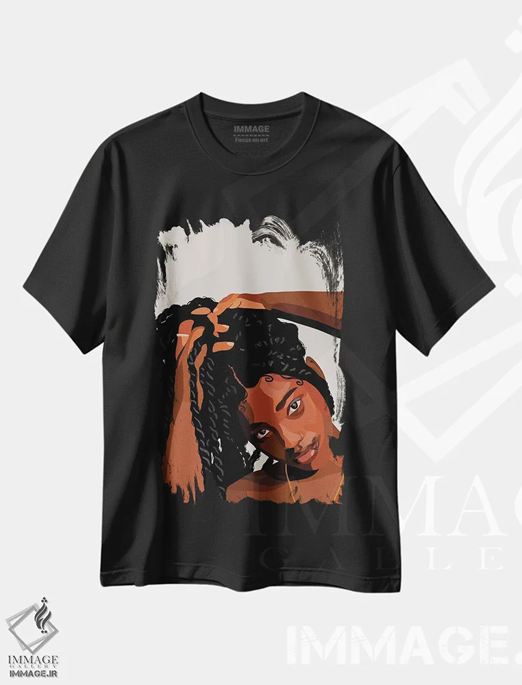 تیشرت مشکی طرح دار تاب ها، هنر آمریکایی آفریقایی تبار اثر آرت پِی سی ئی | فروشگاه ایماژ
