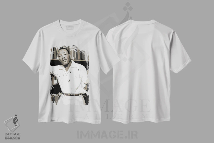 تیشرت سفید طرح دار روز مارتین لوتر کینگ، هنر آمریکایی آفریقایی تبار اثر آرت پِی سی ئی | immage.ir