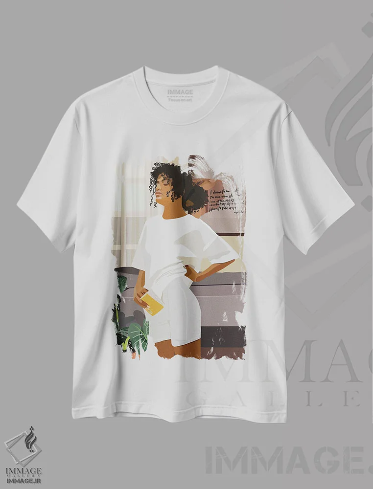 تیشرت سفید طرح دار برای خودت جا باز کن، هنر آمریکایی آفریقایی تبار اثر آرت پِی سی ئی | فروشگاه ایماژ