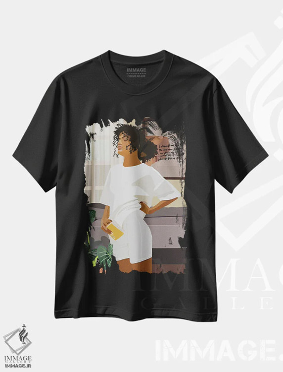 تیشرت مشکی طرح دار برای خودت جا باز کن، هنر آمریکایی آفریقایی تبار اثر آرت پِی سی ئی | immage.ir