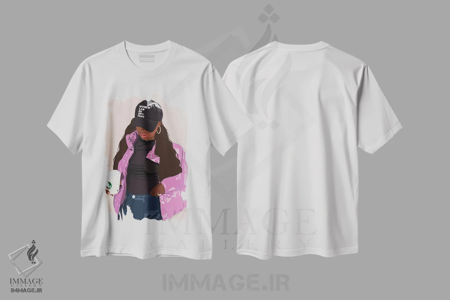 تیشرت سفید طرح دار آثار آرت پِی سی ئی - فروشگاه ایماژ